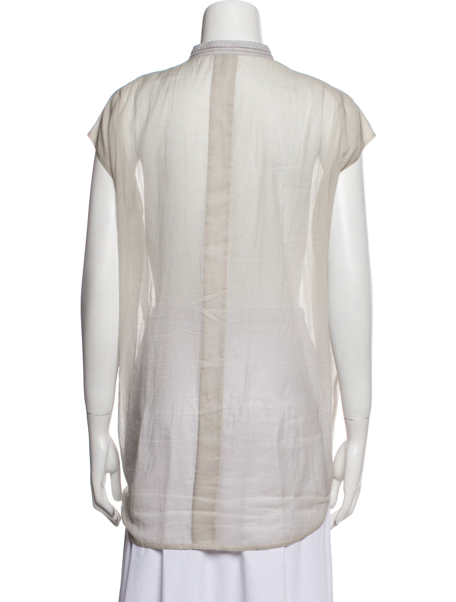 Brunello Cucinelli Mock Neck Short Sleeveless Tunic